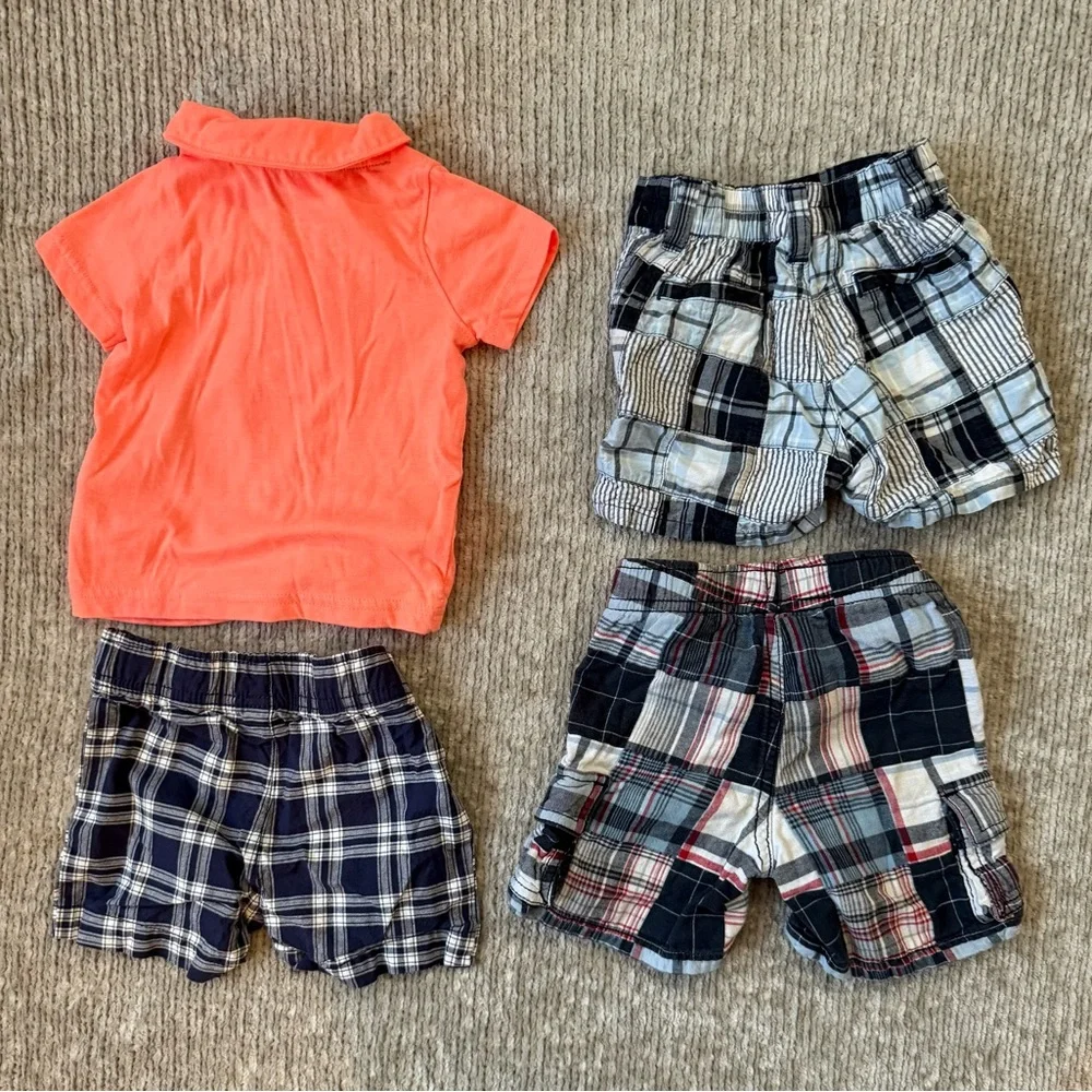 Baby Boy Outfit Lot 6–12 Months‎ Gymboree Carter’s Plaid Shorts Polo